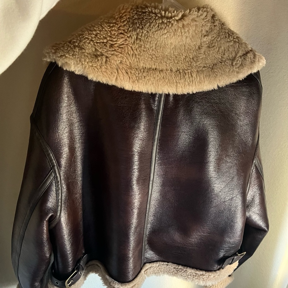 ZARA faux fur leather jacket